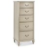 Bordeaux Chalk Oak 5 Drawer Tall Chest