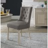 Bordeaux Chalk Oak Uph Scoop Chair - Titanium Fabric (Pair)