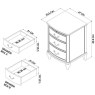 Bordeaux Ivory 3 Drawer Nightstand Bordeaux Ivory 3 Drawer Nightstand