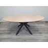 Brunel Chalk Oak & Gunmetal Elliptical Dining Table - Grade A3 - Ref #0168 Brunel Chalk Oak & Gunmetal Elliptical Dining Table - Grade A3 - Ref #0168