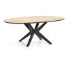 Brunel Chalk Oak & Gunmetal Elliptical Dining Table - Grade A3 - Ref #0168