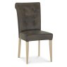 Chartreuse Aged Oak - Bonded Leather Chairs (Pair)