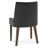 Ella Dark Oak Scoop Back Chair - Gun Metal Velvet Fabric (Pair) Ella Dark Oak Scoop Back Chair - Gun Metal Velvet Fabric (Pair)