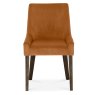 Ella Dark Oak Scoop Back Chair - Harvest Pumpkin Velvet Fabric (Pair) Ella Dark Oak Scoop Back Chair - Harvest Pumpkin Velvet Fabric (Pair)