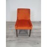 Ella Dark Oak Scoop Back Chair - Harvest Pumpkin Velvet Fabric (Single) - Grade A2 - Ref #0184 Ella Dark Oak Scoop Back Chair - Harvest Pumpkin Velvet Fabric (Single) - Grade A2 - Ref #0184