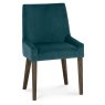 Ella Dark Oak Scoop Back Chair - Sea Green Velvet Fabric (Pair) Ella Dark Oak Scoop Back Chair - Sea Green Velvet Fabric (Pair)