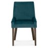 Ella Dark Oak Scoop Back Chair - Sea Green Velvet Fabric (Pair) Ella Dark Oak Scoop Back Chair - Sea Green Velvet Fabric (Pair)