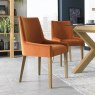 Ella Light Oak Scoop Back Chair - Harvest Pumpkin Velvet Fabric (Single)