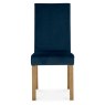 Parker Light Oak Square Back Chair - Dark Blue Velvet Fabric (Single) Parker Light Oak Square Back Chair - Dark Blue Velvet Fabric (Single)