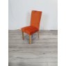 Parker Light Oak Square Back Chair - Harvest Pumpkin Velvet Fabric (Single) - Grade A1 - Ref #0130 Parker Light Oak Square Back Chair - Harvest Pumpkin Velvet Fabric (Single) - Grade A1 - Ref #0130