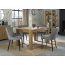 Turin Light Oak 4-6 Seater Table & 4 Kent Grey Velvet Chairs - Black Legs
