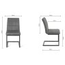 Turin Light Oak 4-6 Seater Table & 4 Lewis Distressed Dark Grey Fabric Cantilever Chairs Turin Light Oak 4-6 Seater Table & 4 Lewis Distressed Dark Grey Fabric Cantilever Chairs