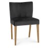 Bentley Designs Turin Light Oak 6-8 Seater Dining Set & 6 Low Back Upholstered Chairs in Gun Metal Velvet Fabric- chair front