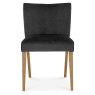 Bentley Designs Turin Light Oak 6-8 Seater Dining Set & 6 Low Back Upholstered Chairs in Gun Metal Velvet Fabric- chair front