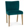 Turin Light Oak Low Back Uph Chair - Sea Green Velvet Fabric (Pair) Turin Light Oak Low Back Uph Chair - Sea Green Velvet Fabric (Pair)