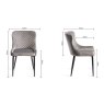 Vintage Weathered Oak 4 Seater Table & 4 Kent Grey Velvet Chairs - Black Legs Vintage Weathered Oak 4 Seater Table & 4 Kent Grey Velvet Chairs - Black Legs