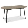 Bentley Designs Vintage Weathered Oak 6 Seater Dining Set & 6 Peppercorn Uph Chairs- Dark Grey Fabric- table front angle