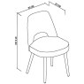 Bentley Designs Vintage Weathered Oak 6 Seater Dining Set & 6 Peppercorn Uph Chairs- Old West Vintage- chair line drawing