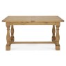 Bentley Designs Westbury Rustic Oak 4-6 Seater Dining Set & 4 Scoop Uph Chairs- Espresso Faux Leather- table front