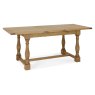 Bentley Designs Westbury Rustic Oak 4-6 Seater Dining Set & 4 Scoop Uph Chairs- Espresso Faux Leather- table extended
