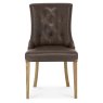Bentley Designs Westbury Rustic Oak 4-6 Seater Dining Set & 4 Scoop Uph Chairs- Espresso Faux Leather- chair front