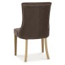 Bentley Designs Westbury Rustic Oak 4-6 Seater Dining Set & 4 Scoop Uph Chairs- Espresso Faux Leather- chair back angle
