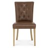 Bentley Designs Westbury Rustic Oak 4-6 Seater Dining Set- 6 Rustic Tan Upholstered Chairs- chair front