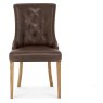 Westbury Rustic Oak Uph Scoop Chair - Espresso Faux Leather (Single) Westbury Rustic Oak Uph Scoop Chair - Espresso Faux Leather (Single)