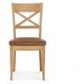 Westbury Rustic Oak X Back Chair - Tan Faux Leather (Pair) Westbury Rustic Oak X Back Chair - Tan Faux Leather (Pair)