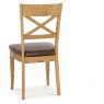 Westbury Rustic Oak X Back Chair - Espresso Faux Leather (Pair) Westbury Rustic Oak X Back Chair - Espresso Faux Leather (Pair)
