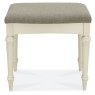 Ashley Antique White Stool - Pebble Brown Fabric Ashley Antique White Stool - Pebble Brown Fabric