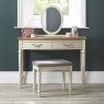 Ashley Antique White Stool - Pebble Brown Fabric Ashley Antique White Stool - Pebble Brown Fabric