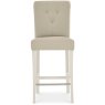 Ashley Antique White Uph Bar Stool - Ivory Bonded Leather (Pair) Ashley Antique White Uph Bar Stool - Ivory Bonded Leather (Pair)
