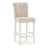 Ashley Antique White Uph Bar Stool - Sand Colour Fabric (Pair) Ashley Antique White Uph Bar Stool - Sand Colour Fabric (Pair)