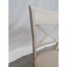 Ashley Antique White X Back Chair - Sand Colour Fabric (Single) - Grade A2 - Ref #0002 Ashley Antique White X Back Chair - Sand Colour Fabric (Single) - Grade A2 - Ref #0002