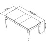 Bentley Designs Montreux Grey Washed Oak & Soft Grey 4-6 Seater Dining Set & 4 Upholstered Chairs in Pebble Grey Fabric- tabl