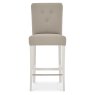 Bentley Designs Montreux Grey Washed Oak & Soft Grey Bar Table Set & 2 Upholstered Bar Stools in Grey Bonded Leather- bar sto