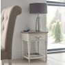 Ashley Grey Washed Oak & Soft Grey Lamp Table With Drawer