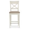 Ashley Soft Grey X Back Bar Stool - Grey Bonded Leather (Pair) Ashley Soft Grey X Back Bar Stool - Grey Bonded Leather (Pair)