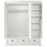Bentley Designs Chantilly White Triple Wardrobe- open