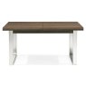 Bentley Designs Tivoli Dark Oak 4-6 Seater Dining Set & 4 Cantilever Chairs- Dark Blue Velvet Fabric- table front
