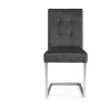 Bentley Designs Tivoli Dark Oak 4-6 Seater Dining Set & 4 Cantilever Chairs- Gun Metal Velvet Fabric- chair front