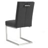 Bentley Designs Tivoli Dark Oak 4-6 Seater Dining Set & 4 Cantilever Chairs- Gun Metal Velvet Fabric- chair back angle