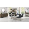 Bentley Designs Tivoli Dark Oak 4-6 Seater Dining Set & 4 Cantilever Chairs- Gun Metal Velvet Fabric- feature 2