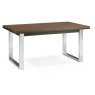Bentley Designs Tivoli Dark Oak 4-6 Seater Dining Set & 4 Cantilever Chairs- Black Mottled Faux Leather- table front angle