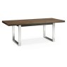 Bentley Designs Tivoli Dark Oak 4-6 Seater Dining Set & 4 Cantilever Chairs- Black Mottled Faux Leather- table extended