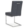 Bentley Designs Tivoli Dark Oak 4-6 Seater Dining Set & 4 Cantilever Chairs- Black Mottled Faux Leather- chair back angle