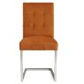 Bentley Designs Tivoli Dark Oak 6-10 Seater Dining Set & 10 Upholstered Cantilever Chairs in Harvest Pumpkin Velvet Fabric- c