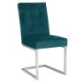 Bentley Designs Tivoli Dark Oak 6-10 Seater Dining Set & 10 Upholstered Cantilever Chairs in Sea Green Velvet Fabric- chair f