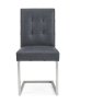 Bentley Designs Tivoli Dark Oak 6-8 Seater Dining Set & 6 Cantilever Chairs- Black Mottled Faux Leather- chair front